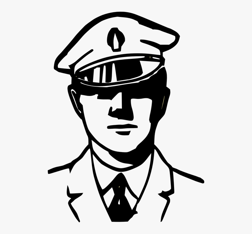Policeman Clipart - Security Guard Line Art, HD Png Download, Free Download
