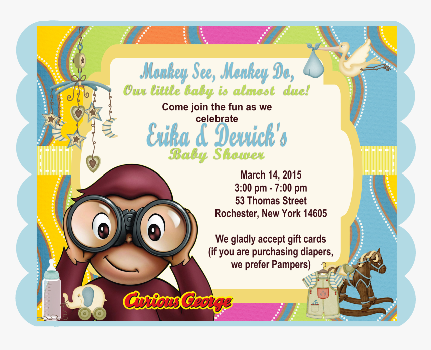 Curious George Invitation, HD Png Download, Free Download