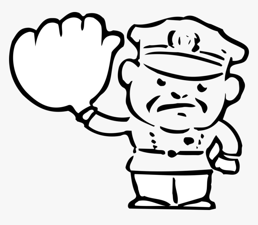 Policeman Clipart Traffic Police - Cop Clipart Black And White Png, Transparent Png, Free Download