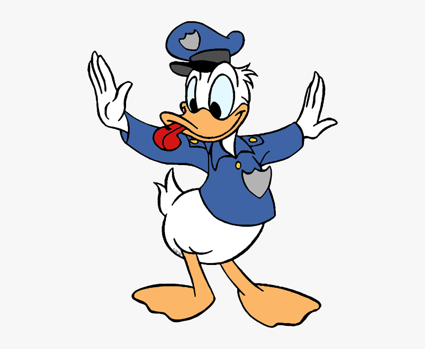 New Policeman Donald Conducting Traffic - Donald Duck Clipart, HD Png Download, Free Download