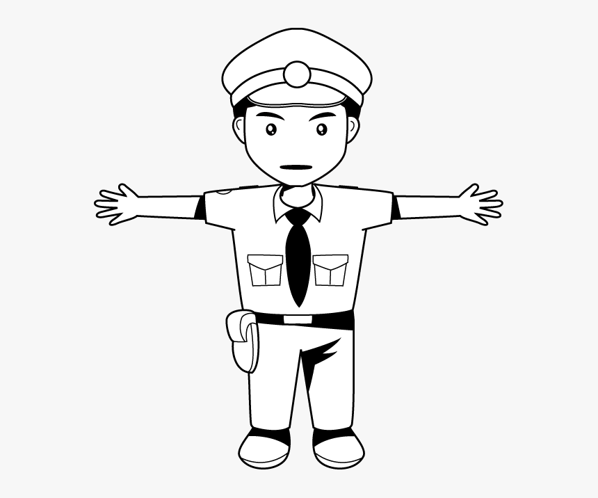 Clip Art Vector Library Download - Policeman Black And White, HD Png Download, Free Download