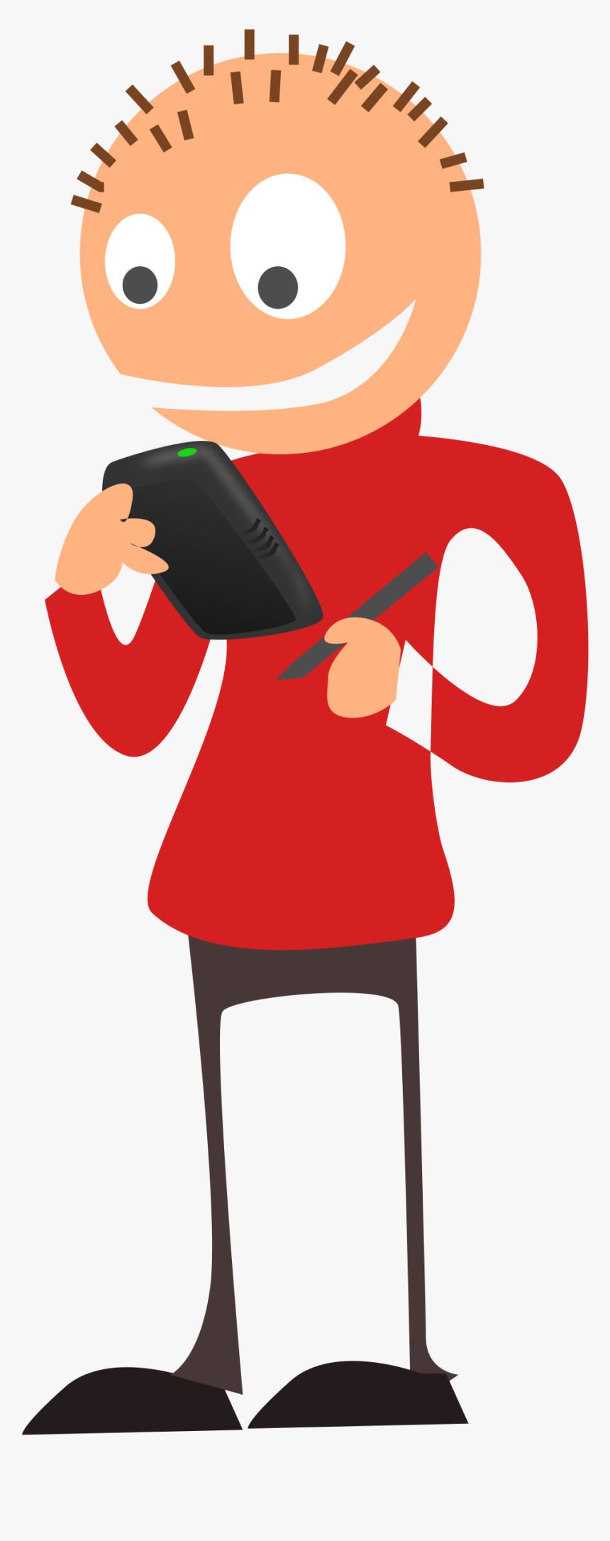 Smartphone Icon Png - Person Looking At Phone Clipart, Transparent Png, Free Download