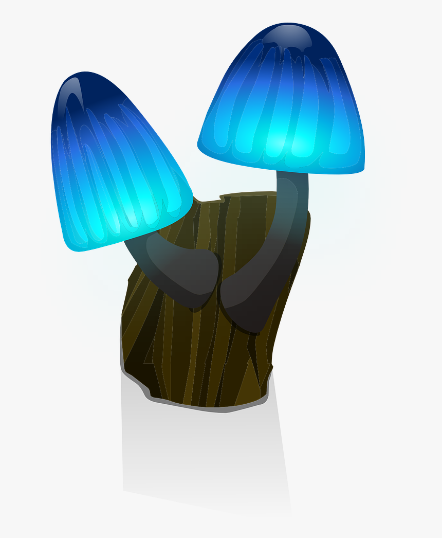 Lamp, Wall, Decoration, Mushrooms, Blue, Glowing, Light - Glowing Mushrooms Transparent Background, HD Png Download, Free Download