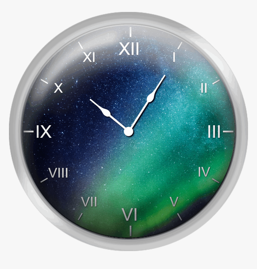 Milky Way And Aurora Borealis - Wall Clock, HD Png Download, Free Download