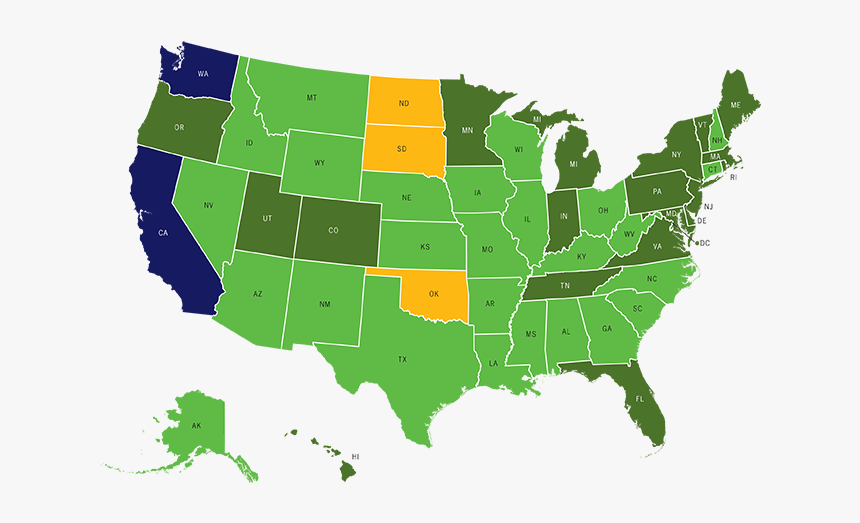 Four Color Map Usa, HD Png Download, Free Download