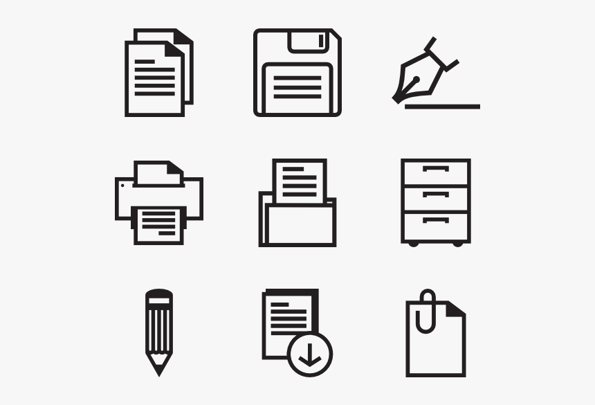 Office Icons Vector Png, Transparent Png, Free Download