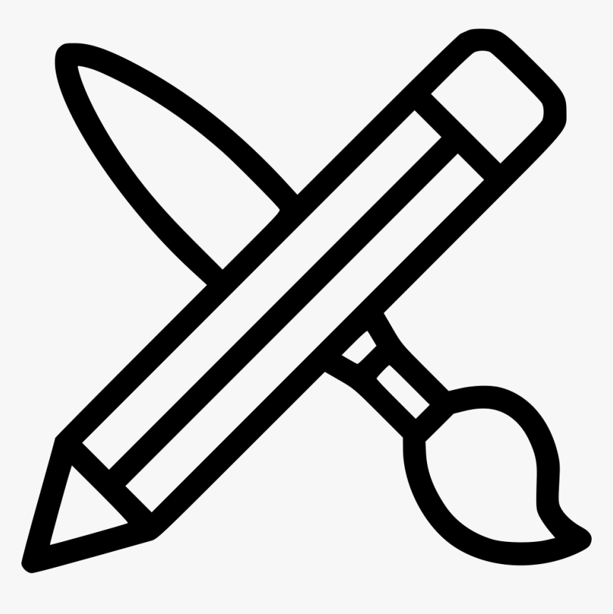 Svg Artwork Pencil - Pencil And Brush Icon Png, Transparent Png, Free Download