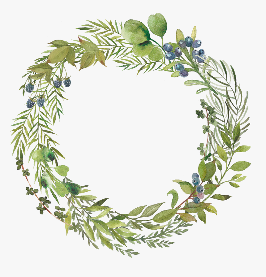 Watercolor christmas wreath PNG files with transparent background