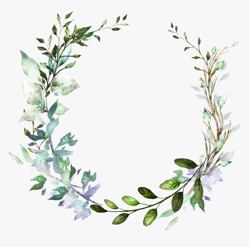 Eucalyptus Watercolor Wreath Png, Transparent Png, Free Download