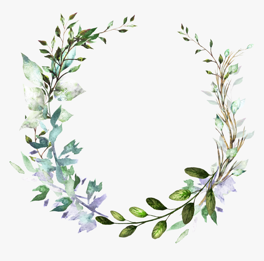 Eucalyptus Watercolor Wreath Png, Transparent Png - Kindpng