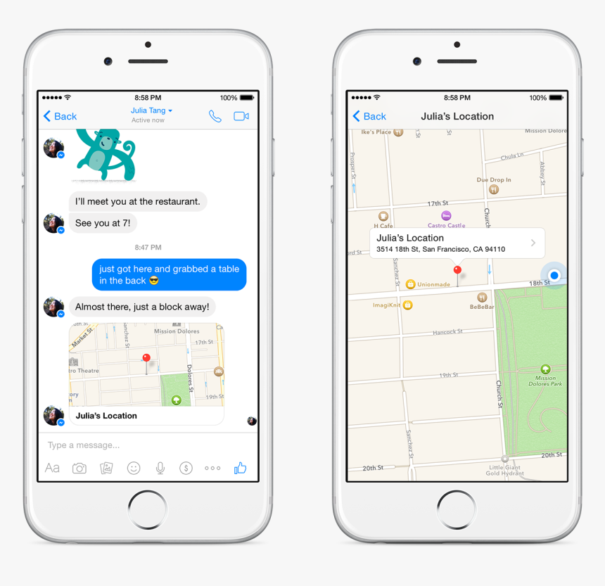 Messenger Location Sharing2 Copy - Send Picture In Messenger, HD Png Download, Free Download