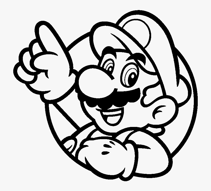 Mario Clipart Black And White, HD Png Download, Free Download