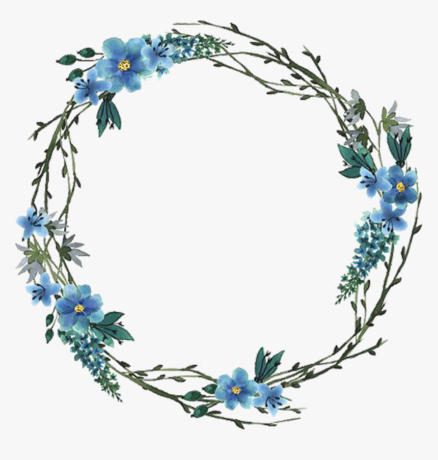 Blue Watercolor Wreath Png , Png Download - Blue Watercolor Wreath Png, Transparent Png, Free Download