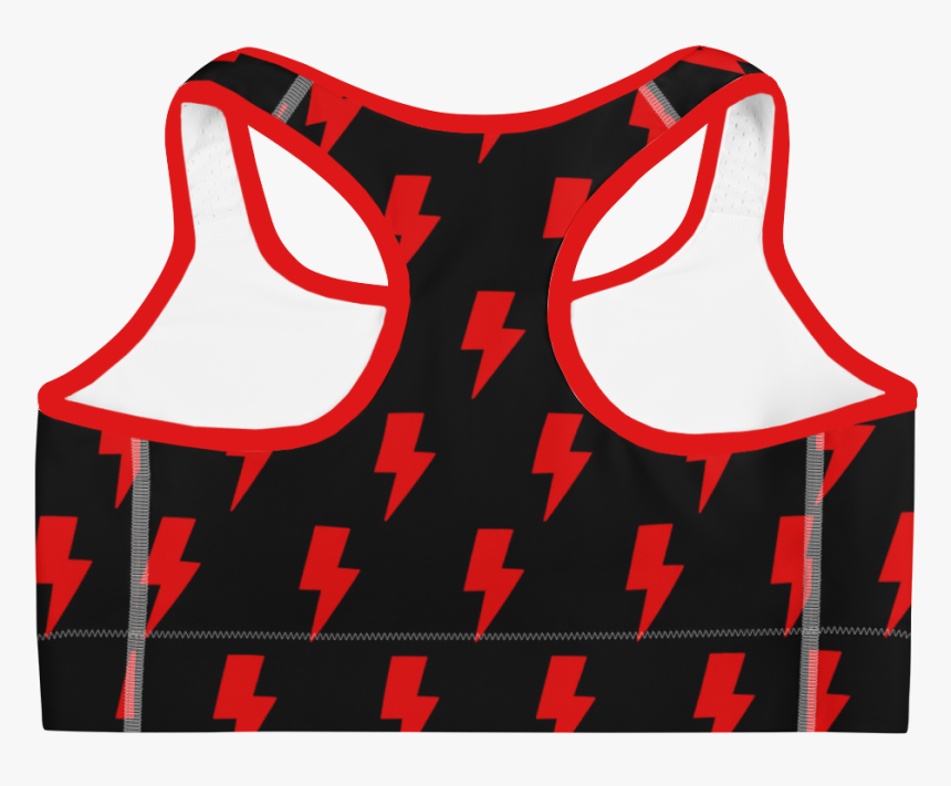 Black & Red Lightning Bolts Sports Bra - Bra, HD Png Download, Free Download