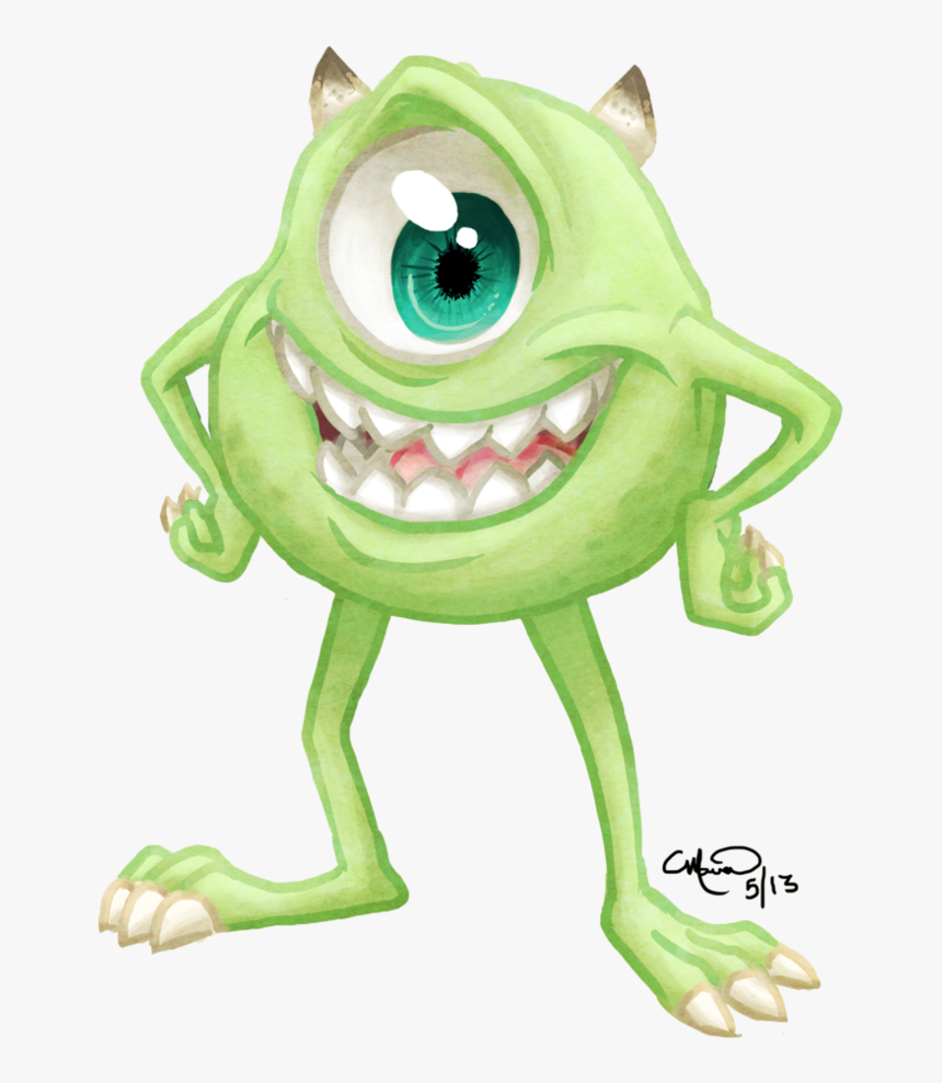 Green Drawing Monsters Inc - Mike Wazowski, HD Png Download, Free Download