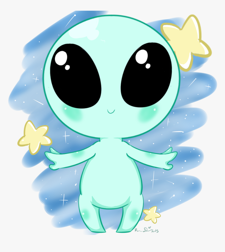 Cartoon,green,clip Character - Alien Kawaii, HD Png Download, Free Download