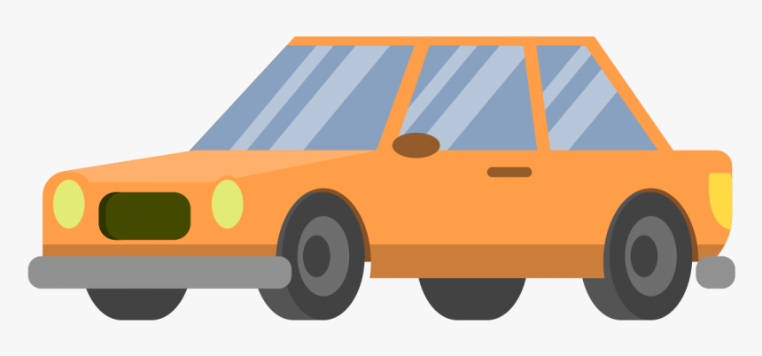 Cartoon Car Png Icon Orange Color Transparent Background - Cartoon Car Transparent Background, Png Download, Free Download