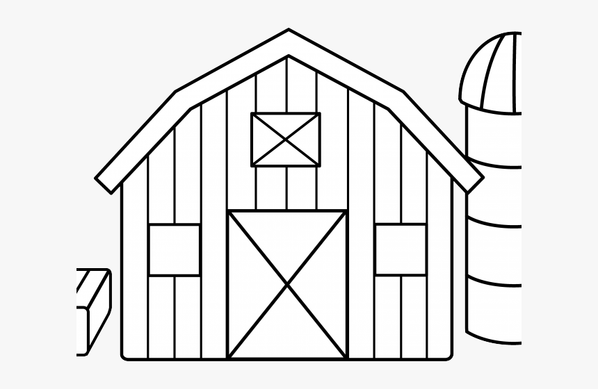 Haystack Clipart Hay Barn - Farm House Clipart Black And White, HD Png Download, Free Download