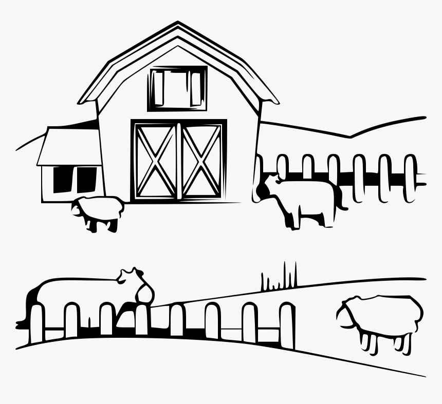 Clip Art Clipart Big Image Png - Farm Black And White Clipart, Transparent Png, Free Download