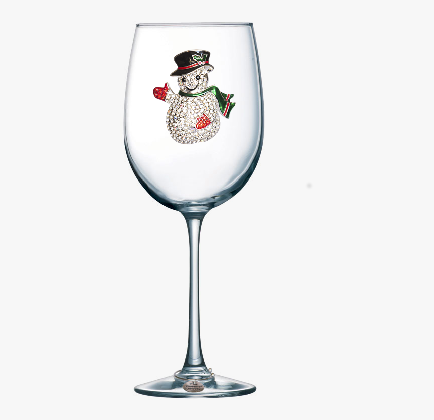 Snowman Jeweled Stemmed Wine Glass - Funny Mom Wine Glass, HD Png Download, Free Download