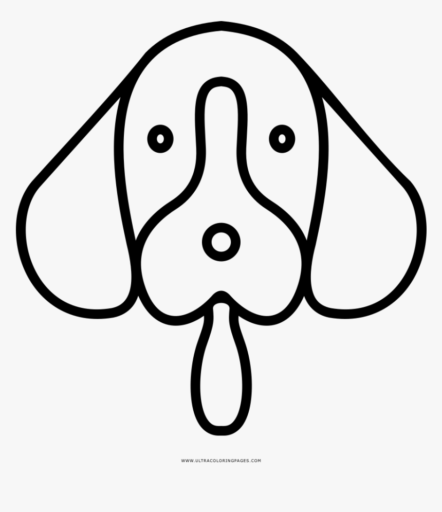 Dog Face Coloring Page - Dog Face Clipart Black And White Free, HD Png Download, Free Download