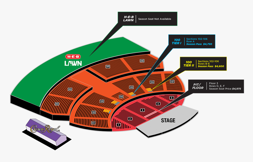 Seat Number Austin 360 Amphitheater Seating Chart Hd Png Kindpng