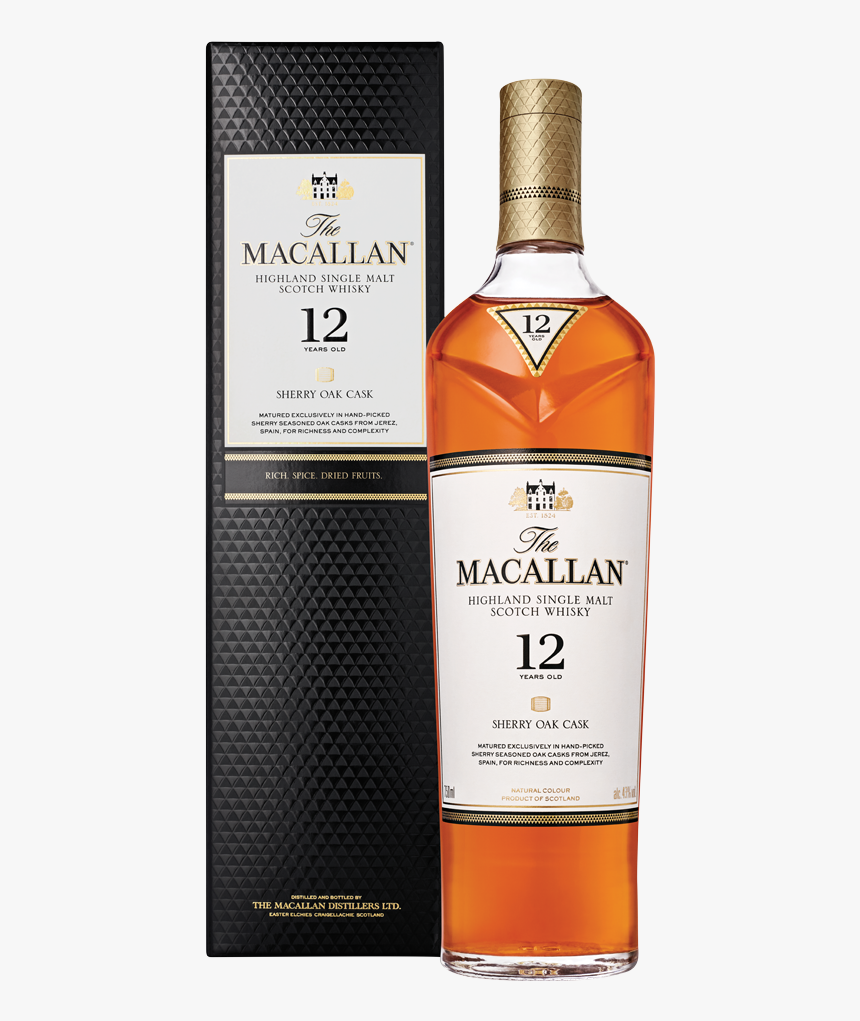 Macallan 12 Yr Sherry Cask - Macallan 12 Sherry Oak Cask, HD Png Download, Free Download