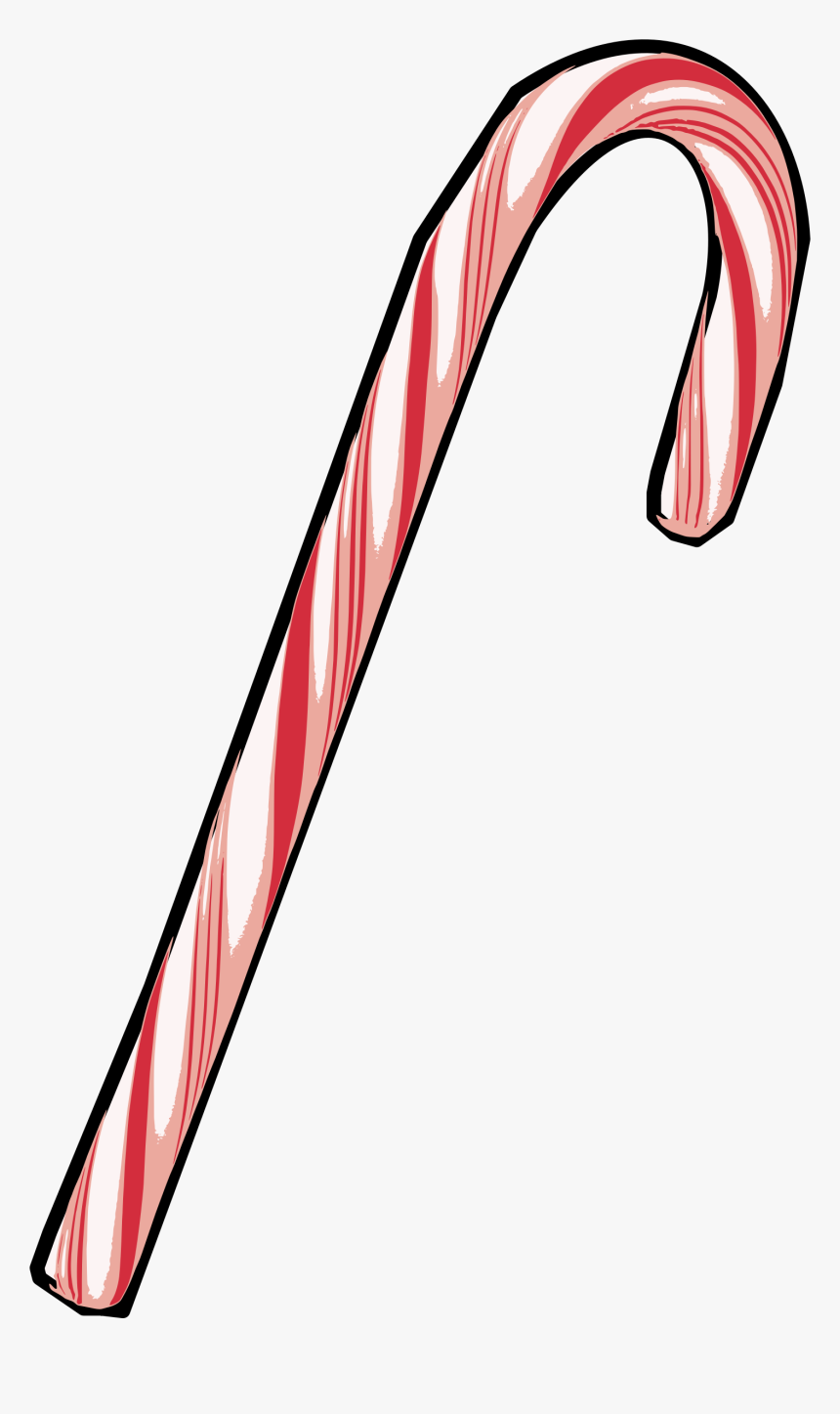 Candy Cane Walking Stick Clip Art - Cane Clipart, HD Png Download, Free Download