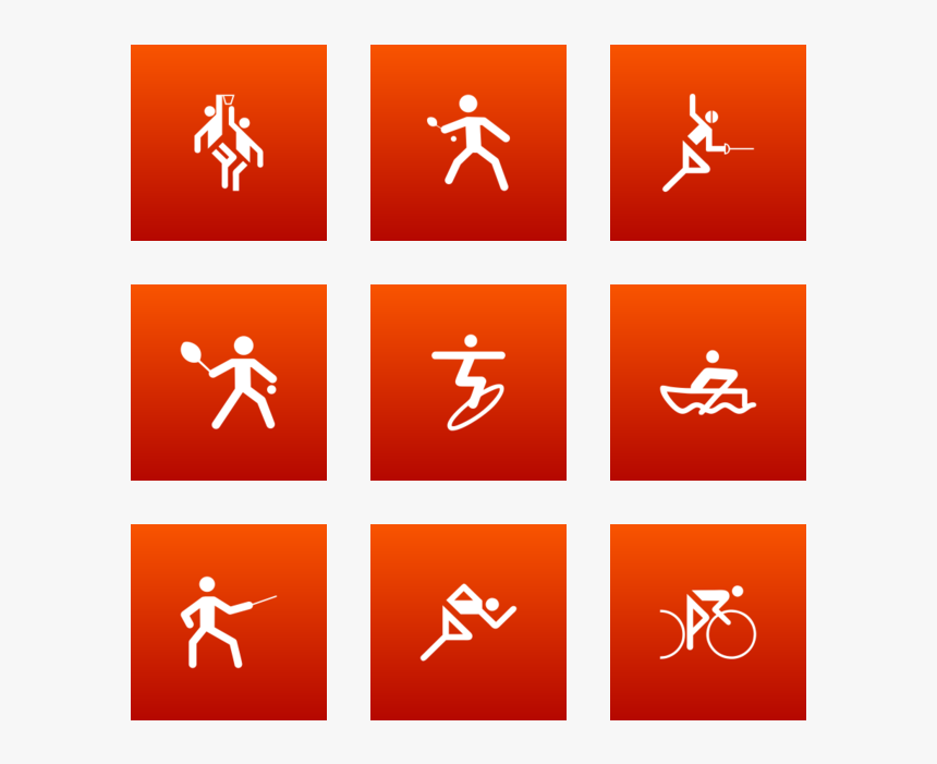 Sports Icon In Style Flat Rounded Square White On Red - Sign, HD Png Download, Free Download