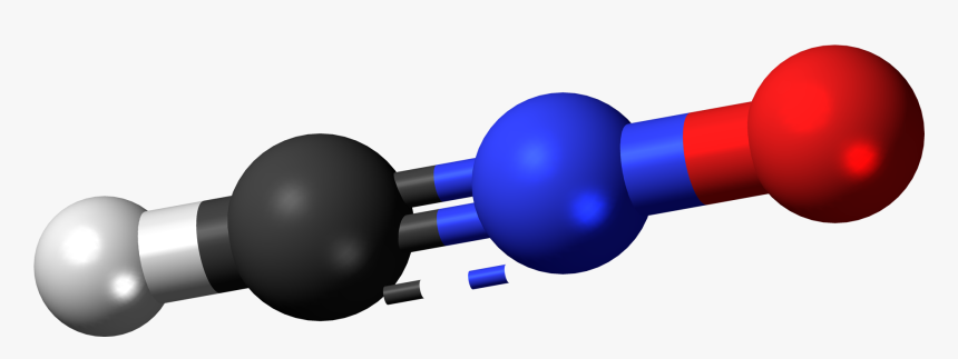 Fulminic Acid 3d Ball - Hydrogen Cyanide Ball And Stick Model, HD Png Download, Free Download