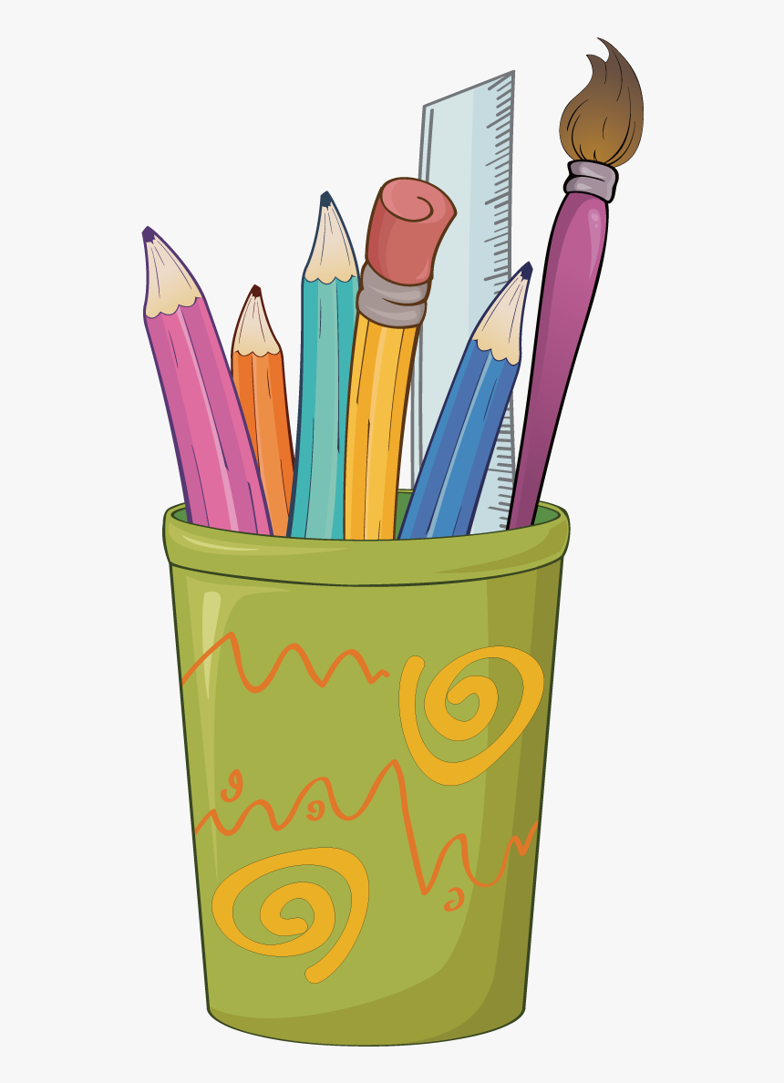 Paperclip Clipart School Supply - Pencil And Crayon Clipart, HD Png Download, Free Download
