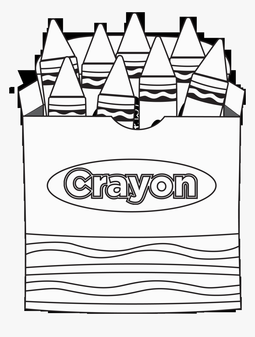 Gray Crayon Box Clip Art Clipartion For Coloring Book - Crayons Black And White, HD Png Download, Free Download
