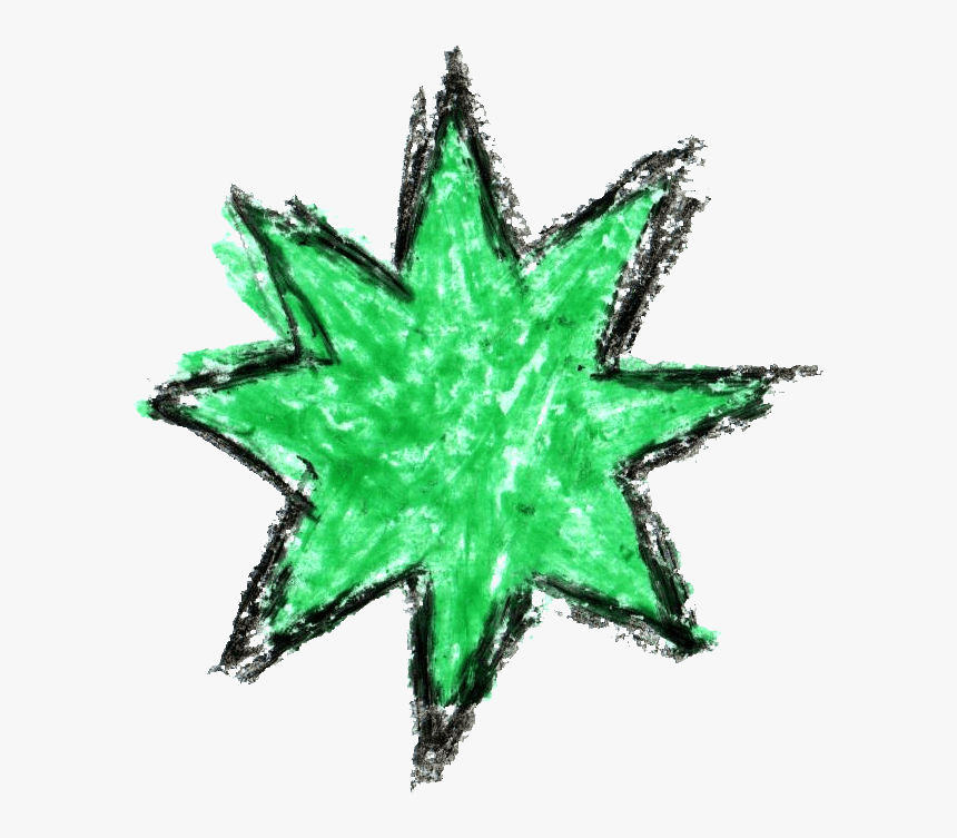 Crayon Star Drawing - Green Crayon Drawing Png, Transparent Png, Free Download