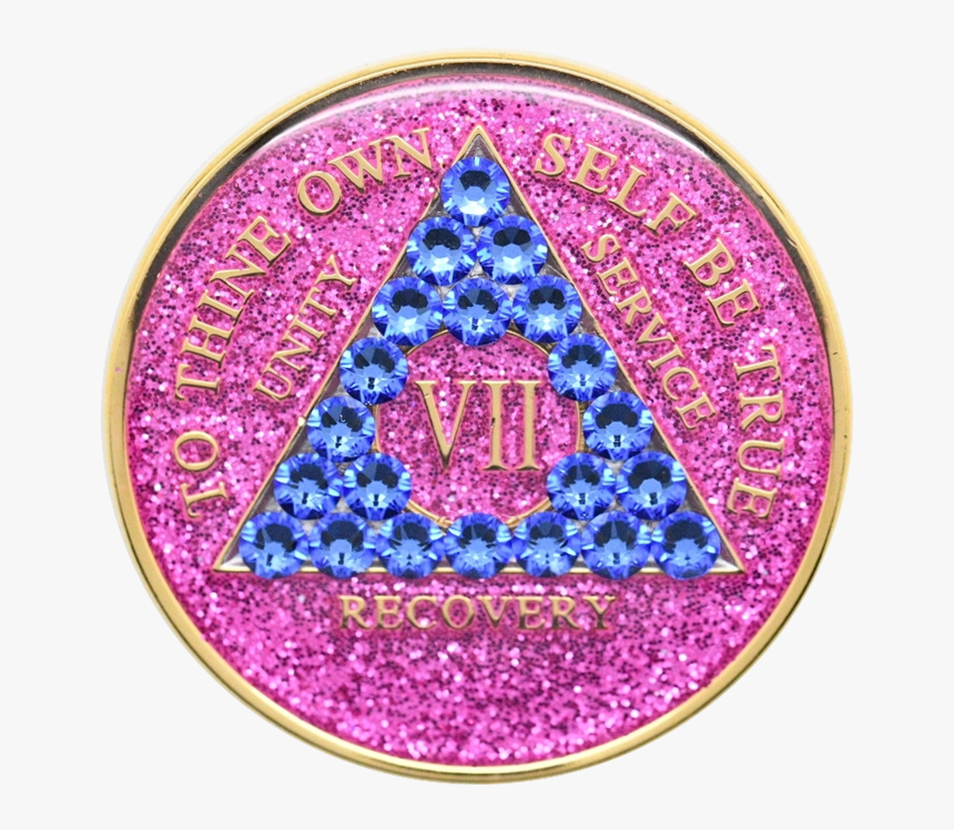 Crystallized Glitter Pink And Sapphire Medallion - Circle, HD Png Download, Free Download