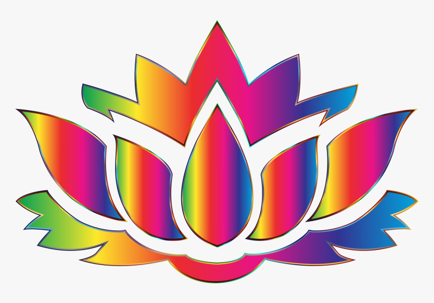 Rainbow Lotus Flower Silhouette No Background Clip - Lotus Flower Silhouette Png, Transparent Png, Free Download
