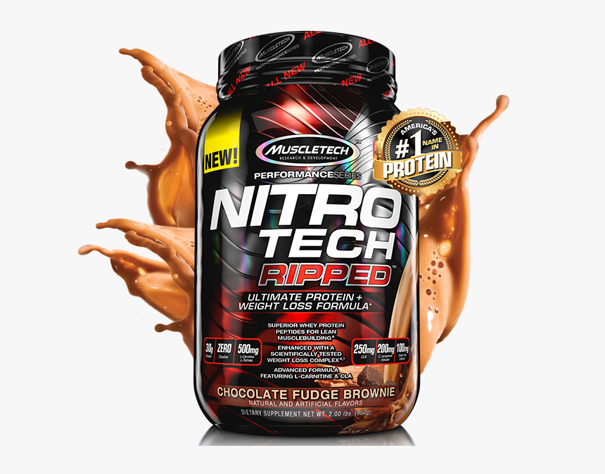 Muscletech Nitrotech Ripped,4 Lb Chocolate Fudge Brownie - Nitro Tech Ripped Uk, HD Png Download, Free Download