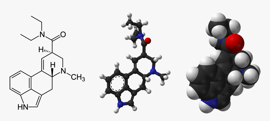 Lsd 2d Skeletal Formula And 3d Models - Medical Lsd, HD Png Download, Free Download