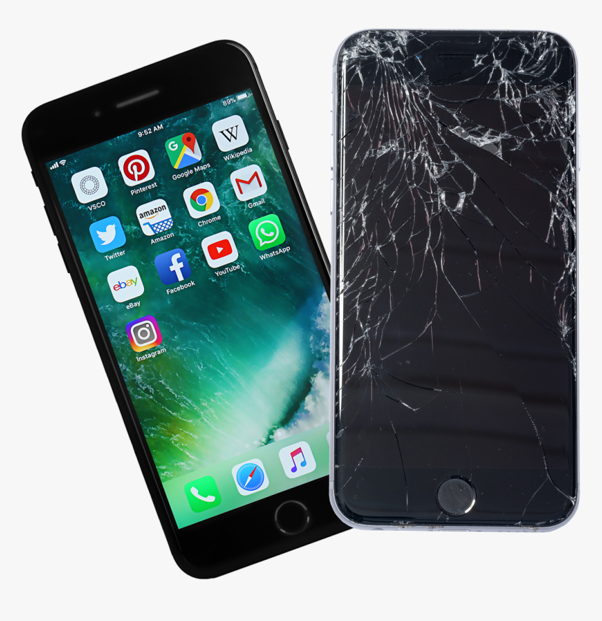 Cracked Iphone 6 Black, HD Png Download, Free Download