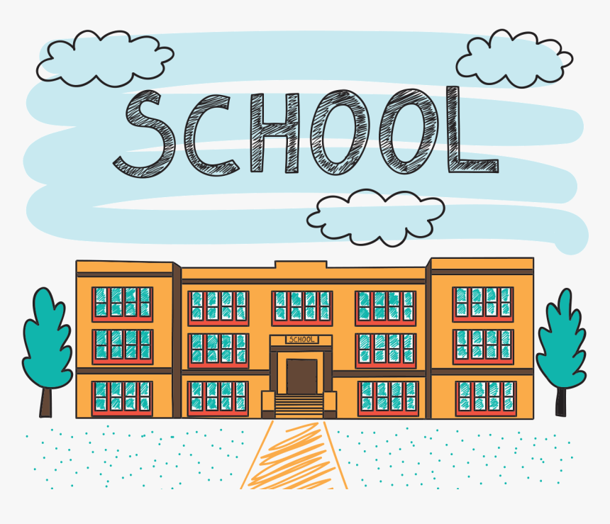 Clip Art Transparent Stock Illustration Buildings Transprent - Simple School Building Drawing, HD Png Download, Free Download