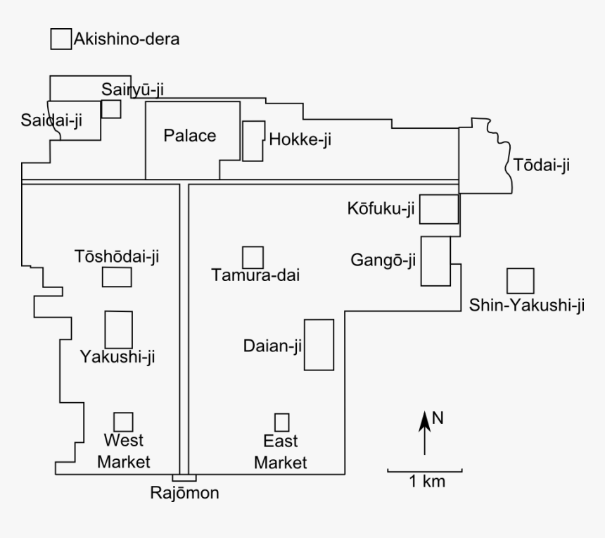Map Of Major Buildings - Heijō Kyō, HD Png Download, Free Download