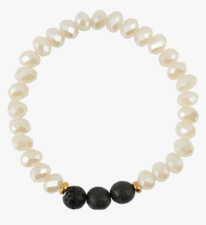 *champagne Crystals With 3 Black Lava Beads - Choker, HD Png Download, Free Download
