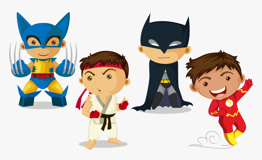 Transparent Super Hero Kid Clipart - Superhero Kids Vector, HD Png Download, Free Download