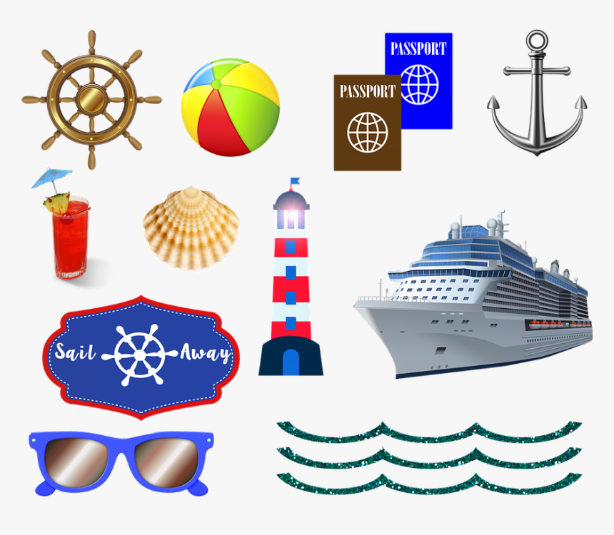 Ocean Cruise, Ship, Passport, Sea, Cruise, Travel, - Transparent Background Cruise Clip Art, HD Png Download, Free Download
