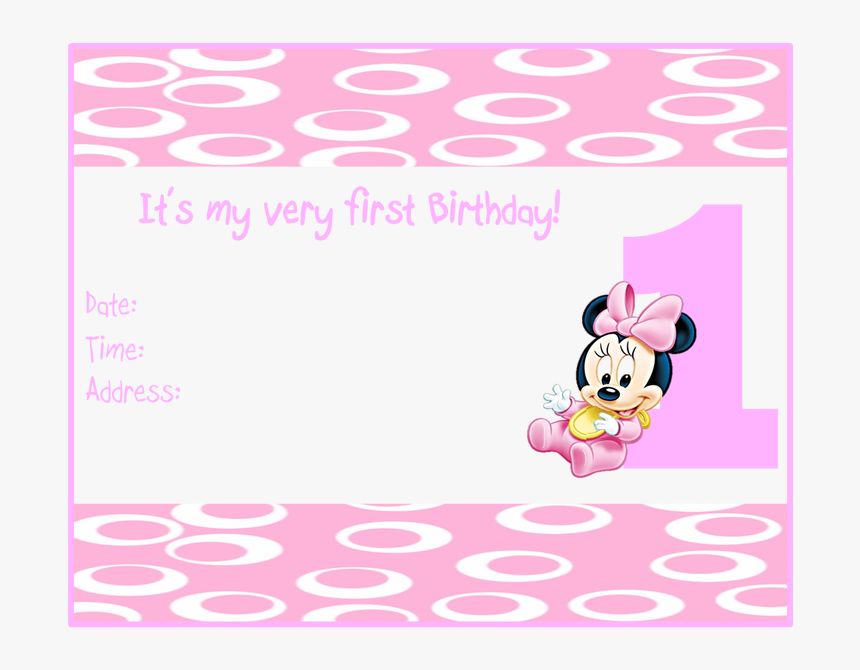 Kit De Minnie En Su Primer Cumpleaños Para Imprimir - Baby Minnie, HD Png Download, Free Download