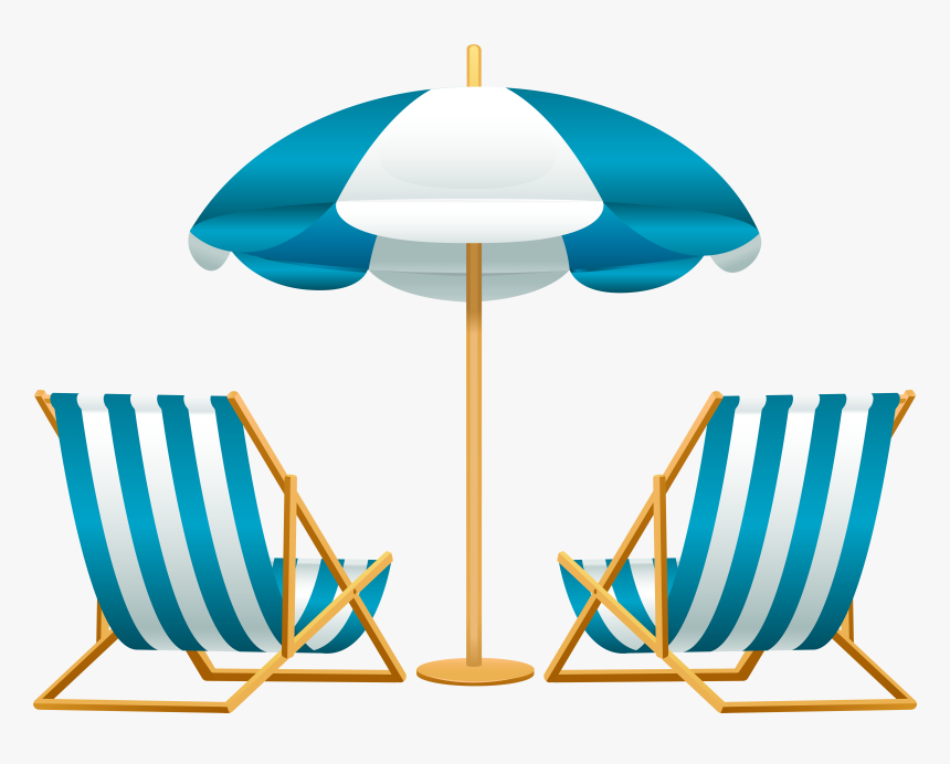 Beach Chair And Umbrella Clipart, HD Png Download, Free Download