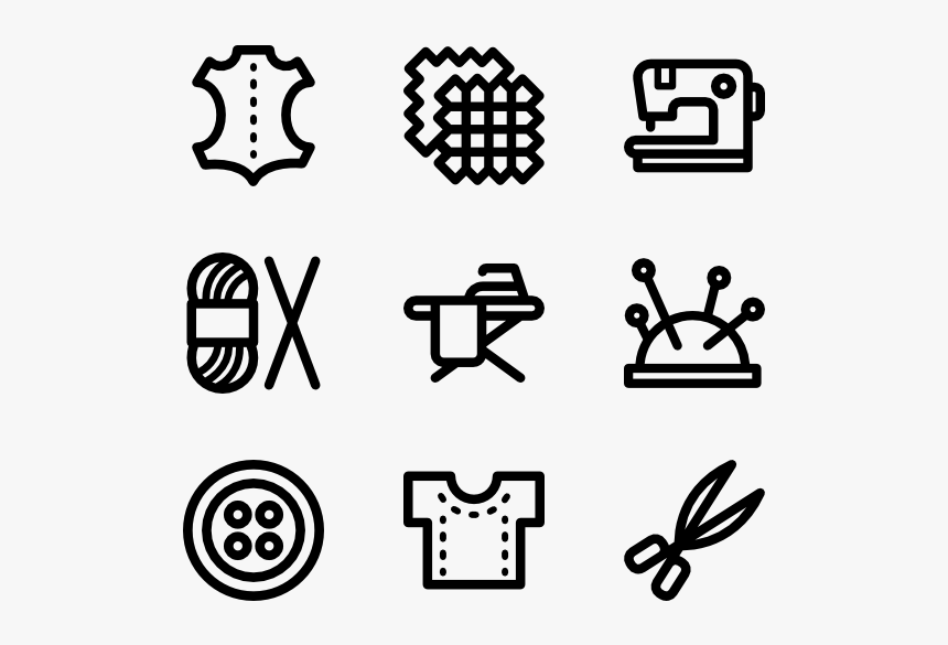 Linear Needlework And Sewing - Hand Drawn Social Media Icons Png, Transparent Png, Free Download