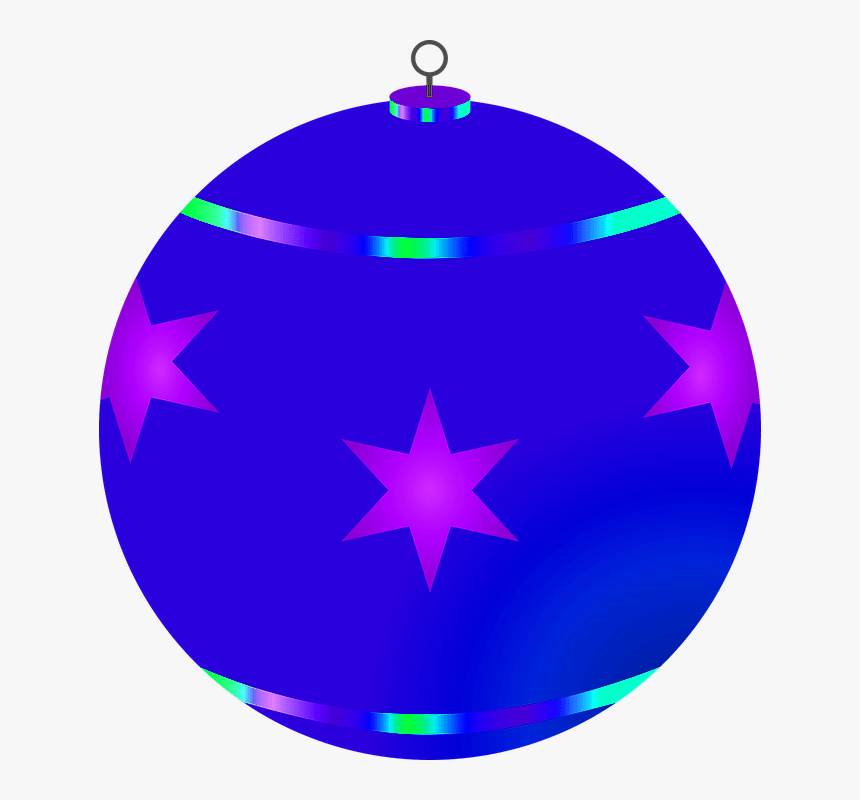Blue Christmas Tree Bauble Transparent Background Christmas - Circle, HD Png Download, Free Download