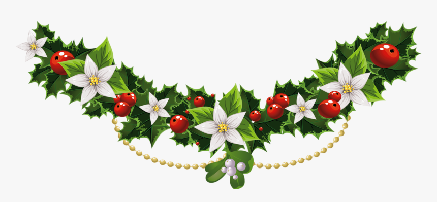 Garland Clipart Library - Christmas Flowers Png, Transparent Png, Free Download