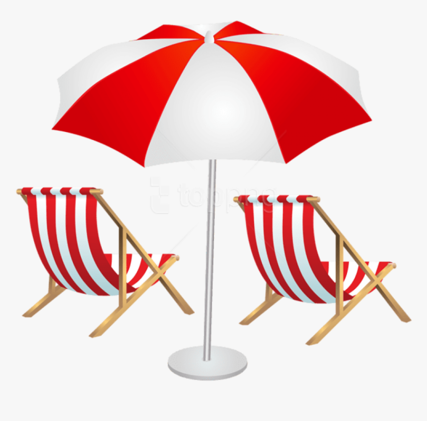 Transparent Beach Clipart Png - Beach Chairs And Umbrella Png, Png Download, Free Download