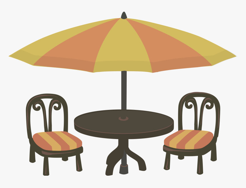 Umbrella Clip Lawn Chair - Cafe Clipart, HD Png Download, Free Download